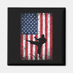 Vintage Usa American Flag Karate 4th Of July Marti Magnet