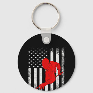 Vintage USA American Flag Pool Billiard Snooker Keychain
