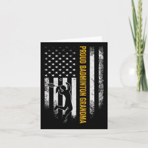 Vintage Usa American Flag Proud Badminton Grandma  Card