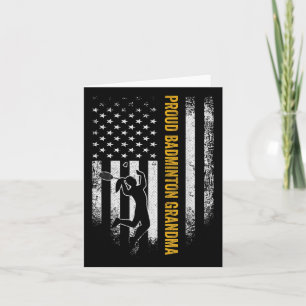 Vintage Usa American Flag Proud Badminton Grandma Card