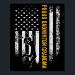 Vintage Usa American Flag Proud Badminton Grandma  Poster<br><div class="desc">Vintage Usa American Flag Proud Badminton Grandma Silhouette</div>