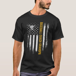 Vintage USA American Flag Proud Baseball Coach Gra T-Shirt