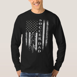 Vintage Usa American Flag Proud Soccer Dad Footbal T-Shirt
