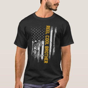 Vintage USA American Flag Reel Cool Brother Funny T-Shirt