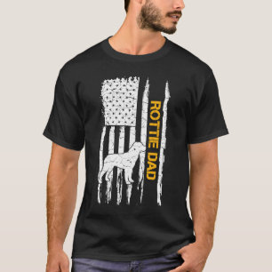 Vintage USA American Flag Rottweiler Dad Rottie Si T-Shirt