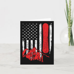 Vintage Usa American Flag Snowboarding Cool Snowbo Card