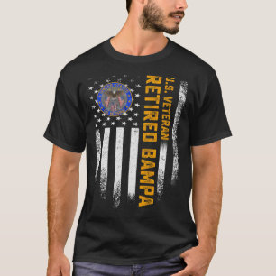 Vintage USA American Flag US Veteran Proud Retired T-Shirt