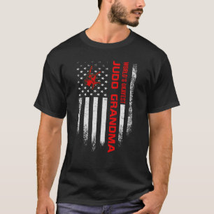 Vintage Usa American Flag World S Okayest Judo Gra T-Shirt