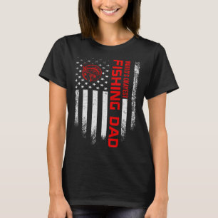 Vintage USA American Flag World's Okayest Fish Fis T-Shirt
