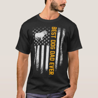 Vintage USA Best English Bulldog Dad Ever American T-Shirt