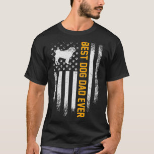 Vintage USA Best Pug Dog Dad Ever American Flag Fu T-Shirt