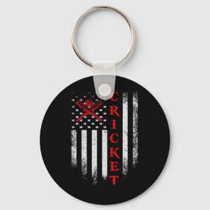 Vintage Usa Cricket American Flag Cricketers Patri Keychain