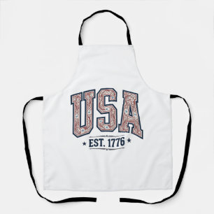 Vintage USA Est 1776 Patriotic Engraving Shirt_1 Apron