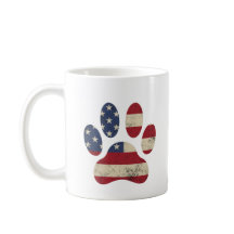 Vintage USA Flag 4th Of July Paw Dog Lover