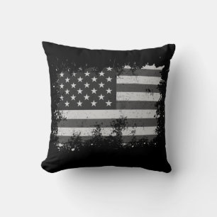 Vintage USA Flag Distressed 4th Of July Patriotic  Throw Pillow