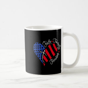 Vintage Usa Flag Faith Family Dom Patriotic Christ Coffee Mug