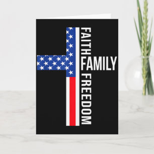Vintage Usa Flag Faith Family Freedom Patriotic Ch Card