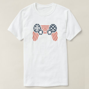 Vintage USA Flag Game Controller T-Shirt