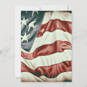 Vintage USA Flag Graphic Thank You Card