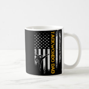 Vintage USA Flag Korea Taekwondo Training Dad Coffee Mug