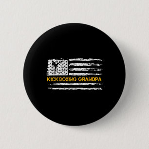 Vintage Usa Flag Mma Kickboxing Fighter Grandpa Si 2 Inch Round Button