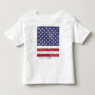 Vintage USA Flag Patriotic American Red White Blue Toddler T-shirt