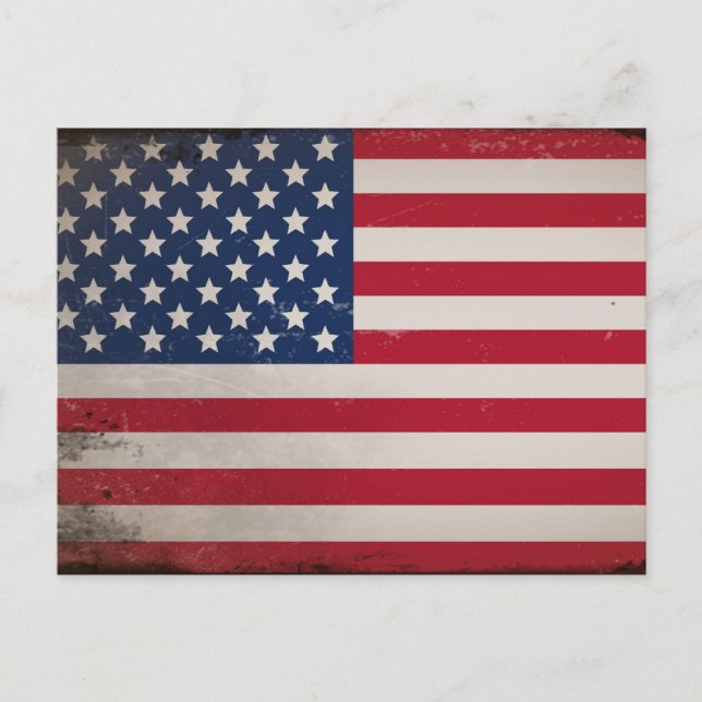Vintage USA Flag Postcard (Front)