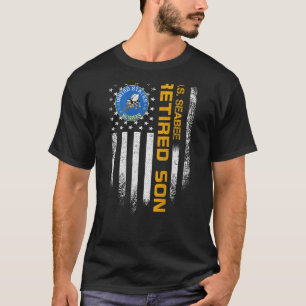 Vintage Usa Flag Proud Retired Us Seabee Veteran S T-Shirt