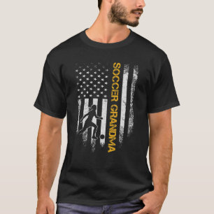 Vintage USA Flag Proud Soccer Grandma Football Sil T-Shirt