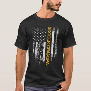 Vintage USA Flag Proud Soccer Grandpa Football Sil T-Shirt