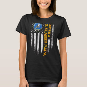 Vintage Usa Flag Proud To Be A Us Seabee Veteran P T-Shirt