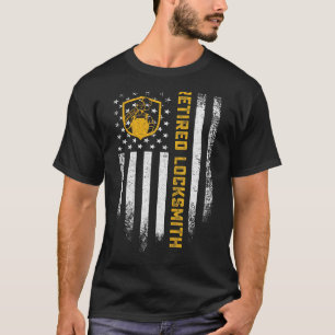 Vintage Usa Flag Retired Locksmith Career Retireme T-Shirt