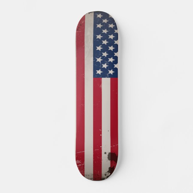 Vintage USA Flag Skateboard (Front)