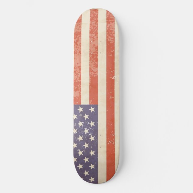 Vintage USA Flag - Skateboard (Front)