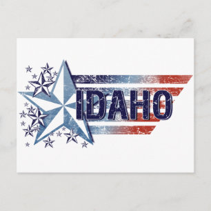 Vintage USA Flag with Star – Idaho Postcard