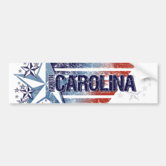 Vintage USA Flag with Star – North Carolina Bumper Sticker