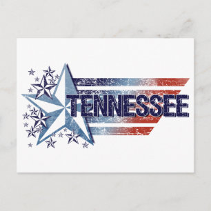 Vintage USA Flag with Star – Tennessee Postcard