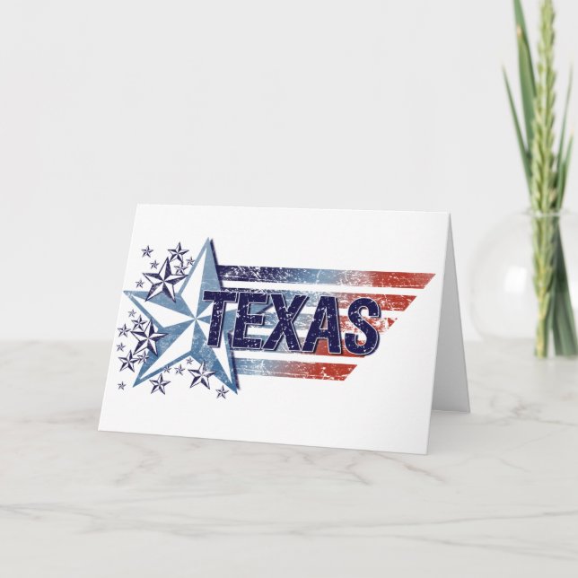 Vintage USA Flag with Star – Texas Card (Front)