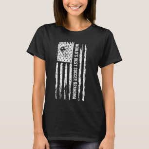 Vintage Usa Flag World S Best Soccer Grandma Silho T-Shirt
