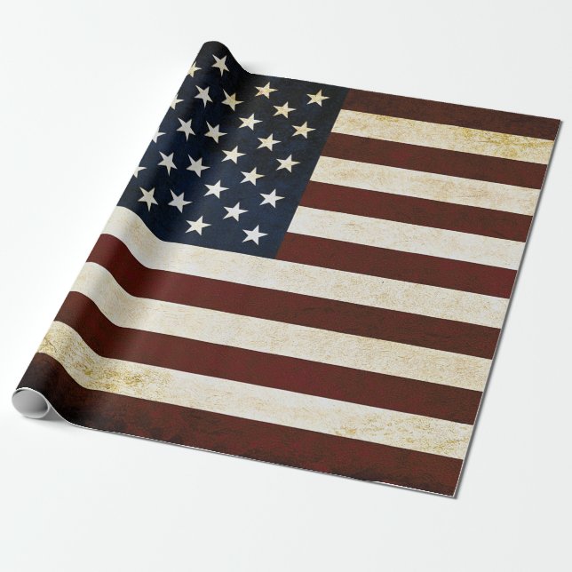 Vintage USA Flag   Wrapping Paper (Unrolled)