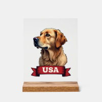 Vintage USA Golden Retriever Engraving Shirt 4