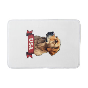 Vintage USA Golden Retriever Engraving Shirt 4 Bath Mat