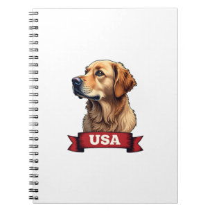 Vintage USA Golden Retriever Engraving Shirt 4 Notebook