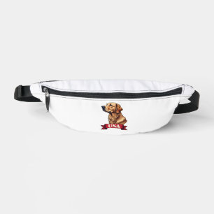 Vintage USA Golden Retriever Engraving Shirt Fanny Pack