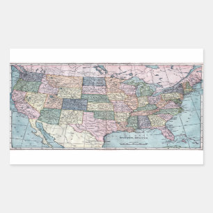 Vintage USA Map Sticker