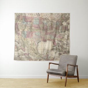 Vintage USA Map Tapestry
