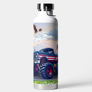 Vintage, USA monster truck Water Bottle