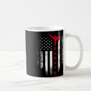 Vintage Usa Red White Karate American Flag Cool  Coffee Mug