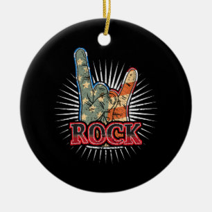 Vintage USA Rock - Band Concert Poster 70s 80s Ceramic Ornament