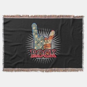 Vintage USA Rock - Band Concert Poster 70s 80s Throw Blanket